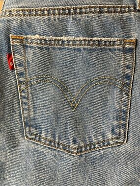 Levi's Light Blue Distressed Straight Leg Jeans